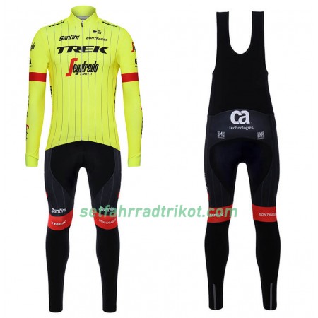 Radbekleidung Radtrikot Langarm + Lang Trägerhose 2018 Trek-Segafredo N002